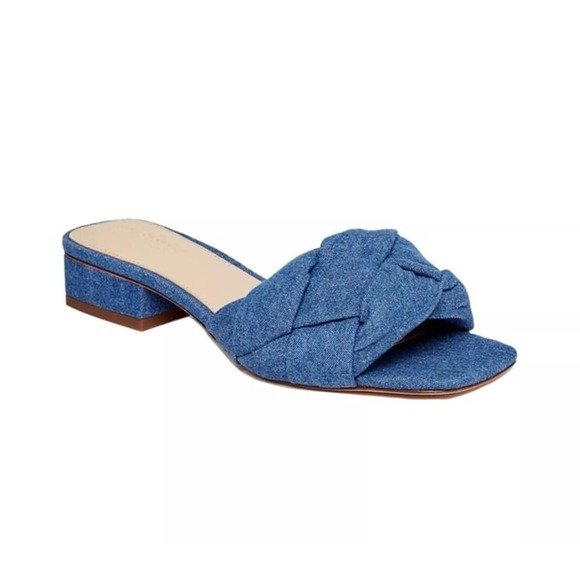 J. McLaughlin Shoes - J.McLaughlin Hannah Denim Braided Block Heel Sandals New Sz 7.5